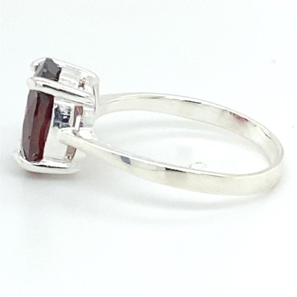 Pyrope Garnet 6.10ct Platinum Solid Silver Ring - Picture 5 of 6